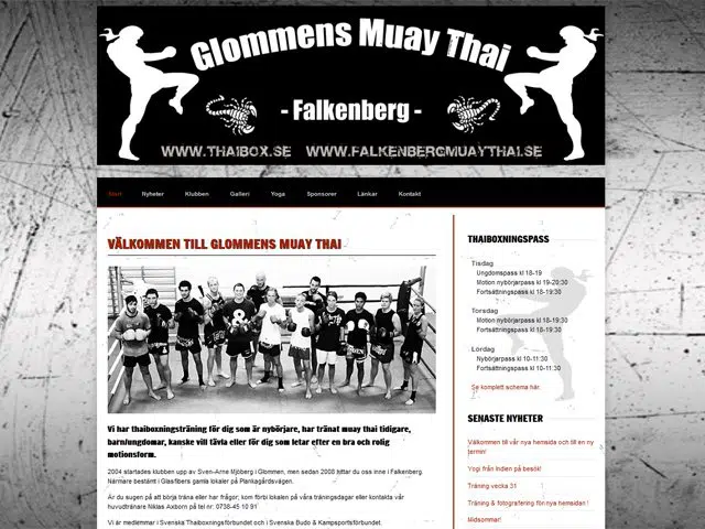 Hemsida – Glommens Muay Thai, Falkenberg