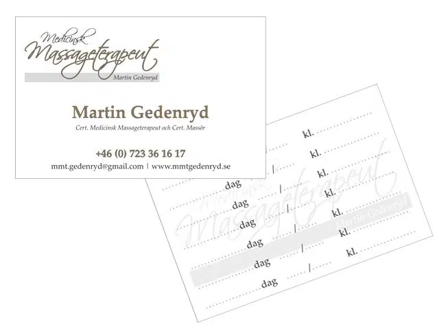 Dubbelsidiga Visitkort – MMT Martin Gedenryd