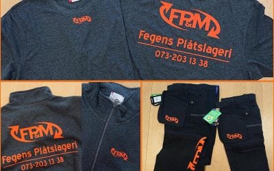 Arbets-/Profilkläder med tryck till Fegens Plåtslageri