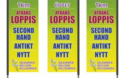 Beachflagga rak till Ätrans Loppis