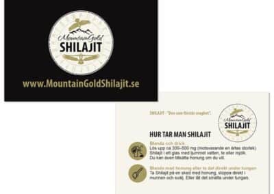 Dubbelsidiga Visitkort – Mountain Gold Shilajit