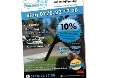 Flyer till Städ & Fönsterservice i Nybro /Kalmar