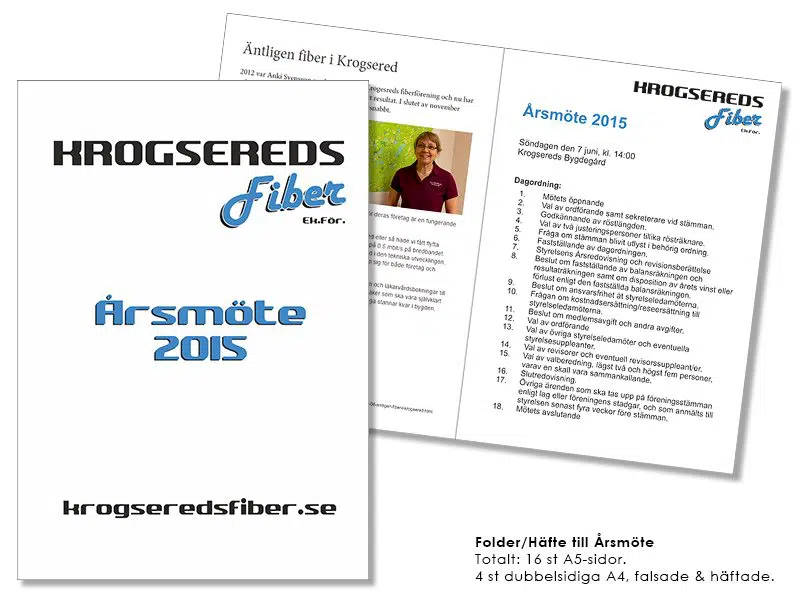 Folder/Häfte Årsmöte - Krogsereds Fiber