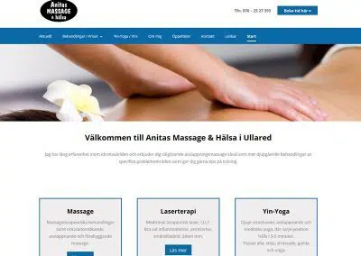 Hemsida – Anitas Massage & Hälsa i Ullared