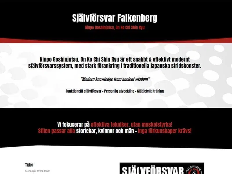 Hemsida - Självförsvar Falkenberg