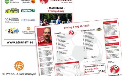 Matchblad till Ätrans FF, årets säsong 2018