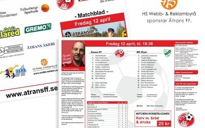Matchblad till Ätrans FF, 2019