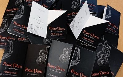 Presentkortshållare till Restaurang PomoD’oro i Falkenberg
