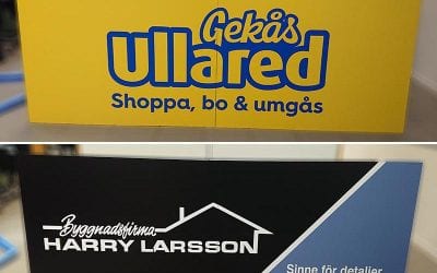 Skyltar till Gekås Ullared & Harry Larsson bygg
