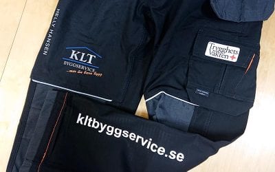 Tryck på arbetsbyxor till KLT Byggservice