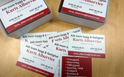Dubbelsidiga visitkort till Kurts Allservice