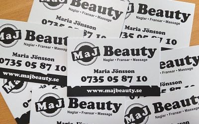 Visitkort till MaJ Beauty i Ätran